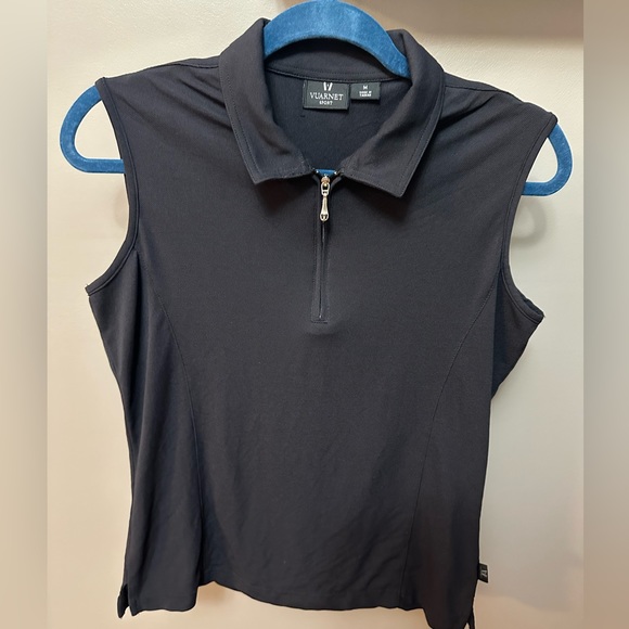 VUARNET | Womens Medium Black Sleeveless Golf Shirt - Picture 1 of 3